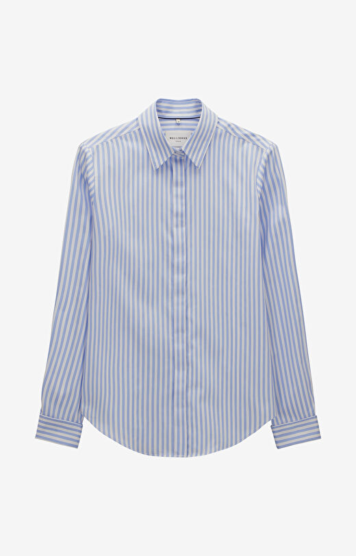 Koszula w paski z bawełny satynowej