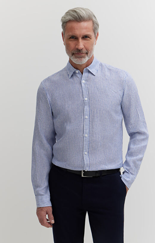 Lniana koszula w paski