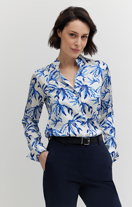 Koszula z jedwabiu w kwiaty