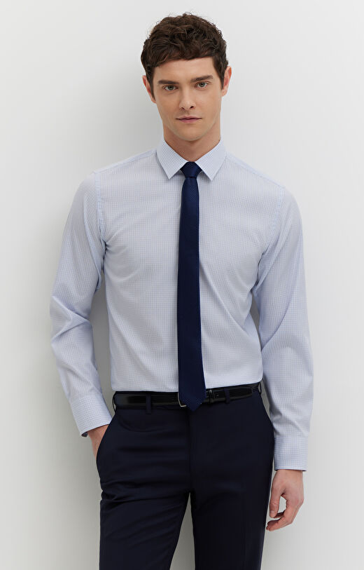 Koszula w kratę z dodatkiem jedwabiu