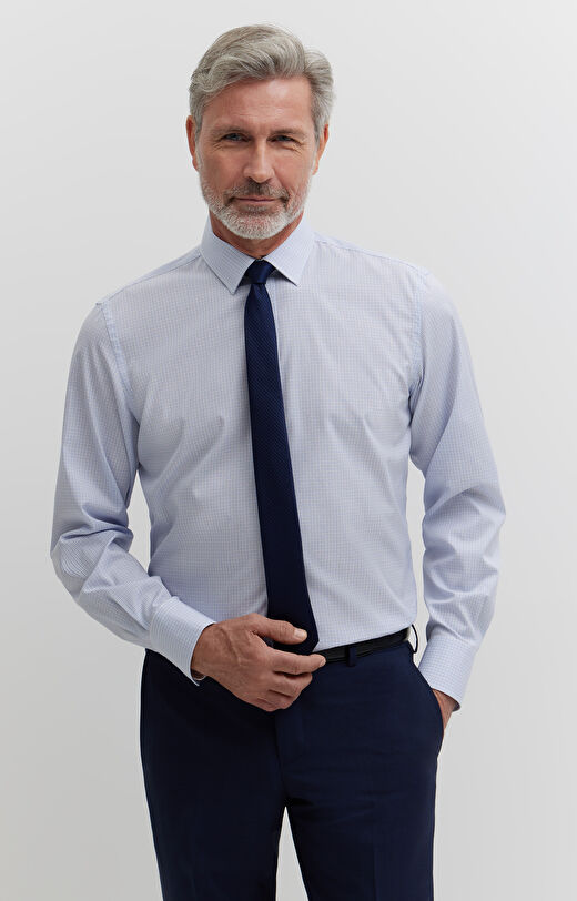 Koszula w kratę z dodatkiem jedwabiu