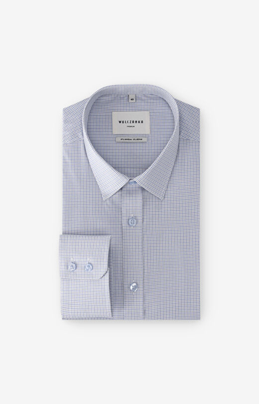 Koszula w kratę z dodatkiem jedwabiu