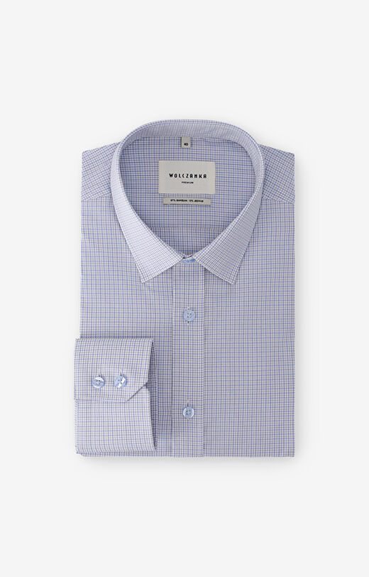 Koszula w kratę z dodatkiem jedwabiu