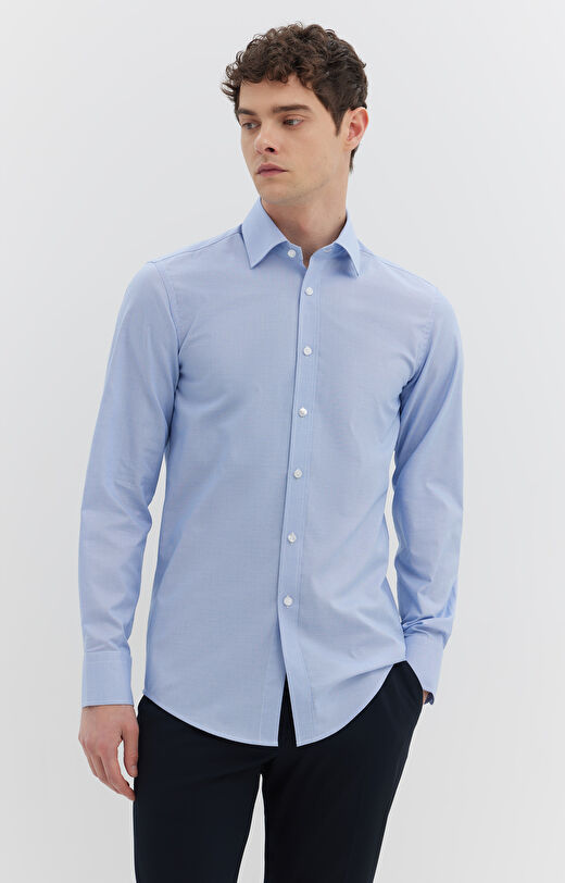 Koszula z bawełny organicznej w drobny wzór