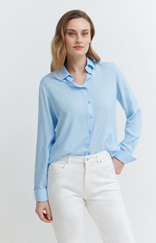 Koszula z wiskozy w kropki