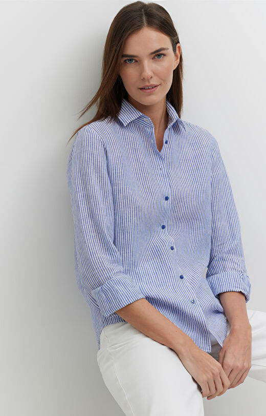 Lniana koszula w paski