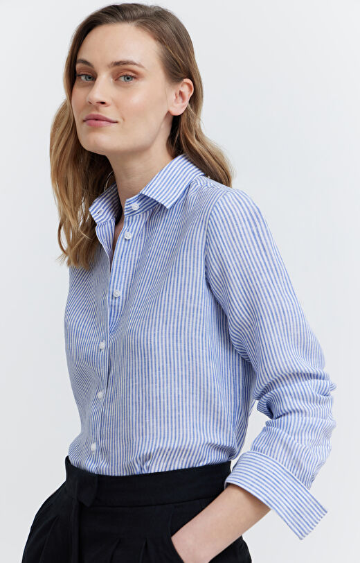 Lniana koszula w paski