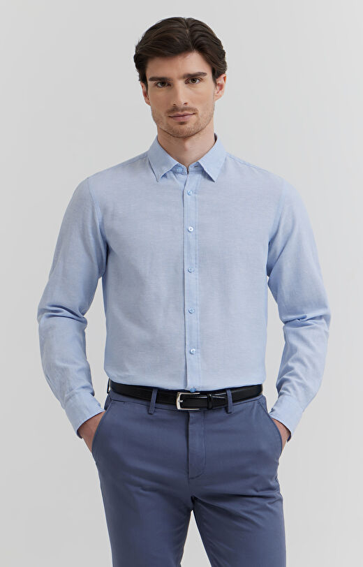 Koszula z mieszanki lnu i bawełny