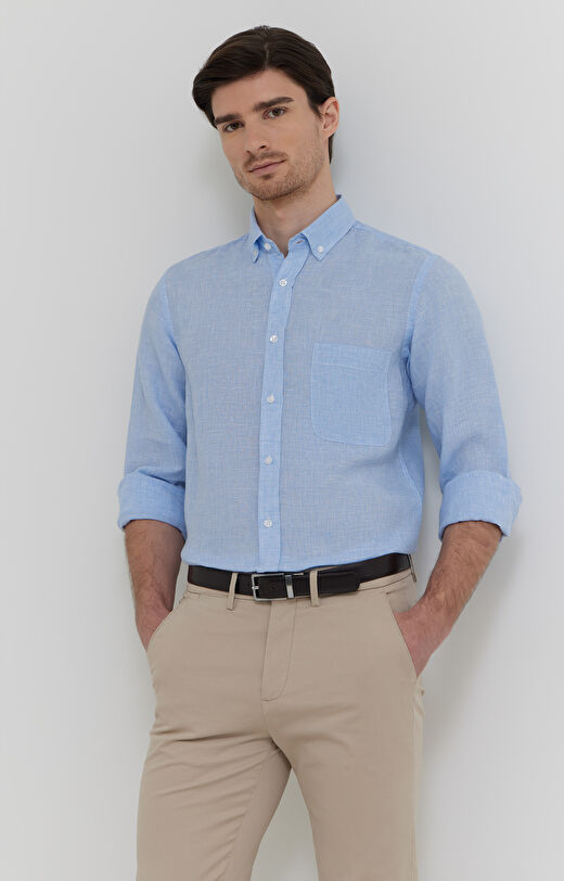 Lniana koszula w kratkę