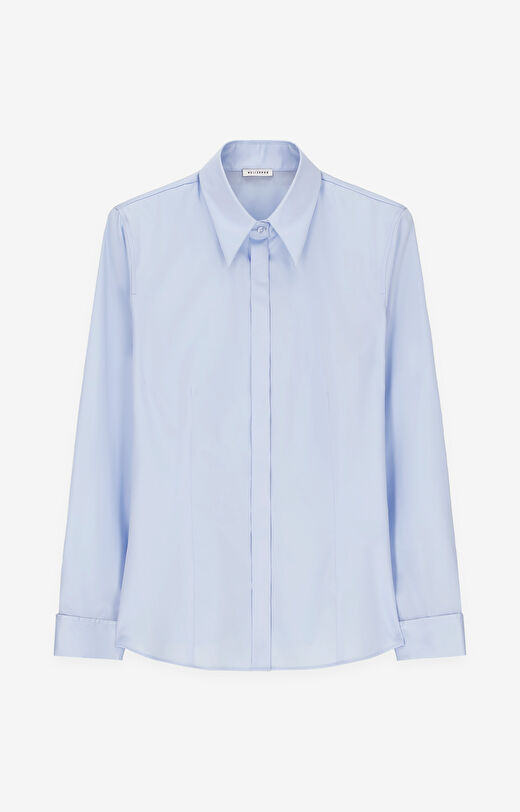 Koszula z satynowej bawełny na spinki