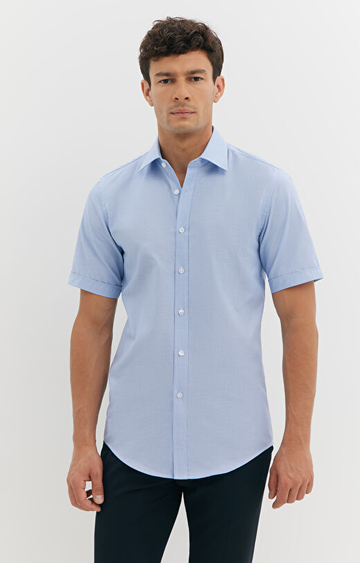 Koszula z bawełny organicznej w drobny wzór