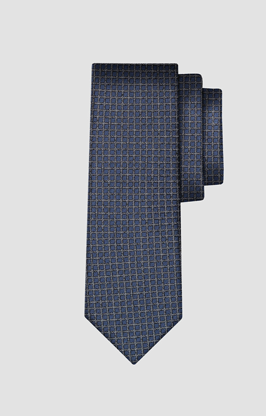 Jedwabny krawat w geometryczny wzór