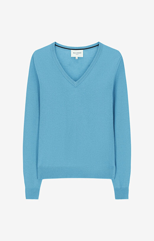 Sweter v-neck z wełny merino