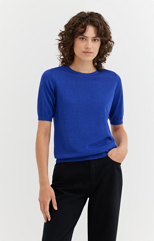 Sweter z lyocellem i lnem