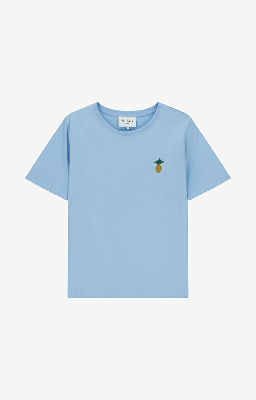 T-shirt z haftem z bawełny merceryzowanej