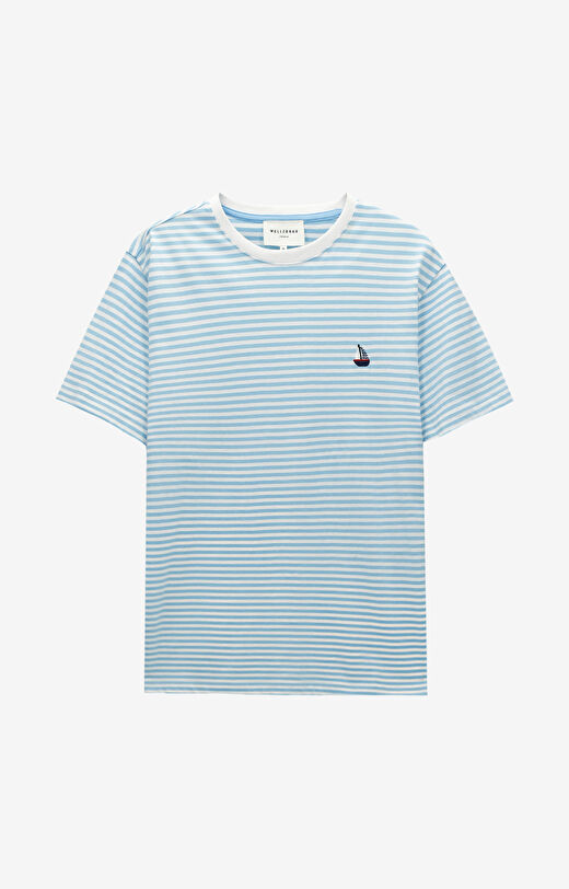 T-shirt z bawełny merceryzowanej z haftem