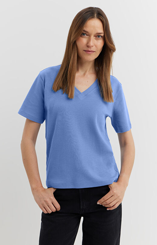 Gładki t-shirt z bawełny organicznej