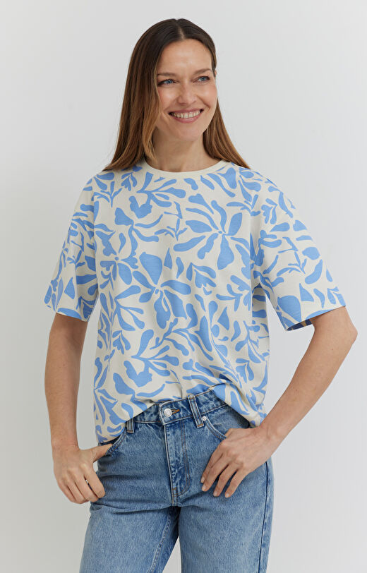 T-shirt z merceryzowanej bawełny organicznej