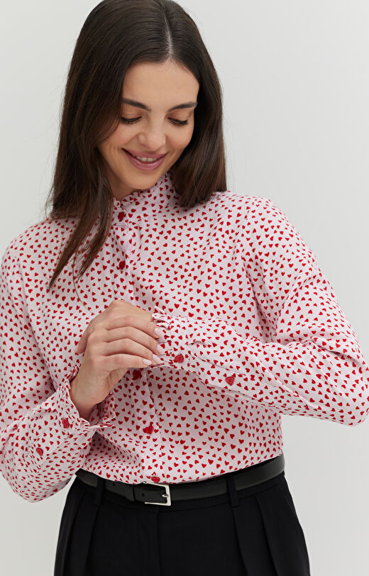 Koszula z wiskozy w serduszka