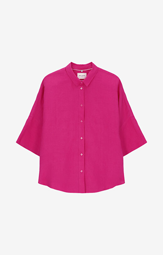 Lniana koszula z krótkim rękawem