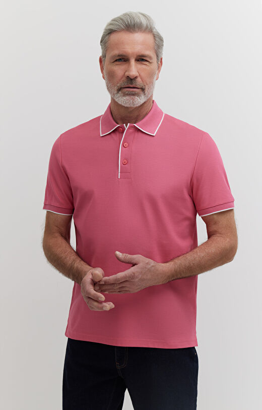 Polo z bawełny podwójnie merceryzowanej z kontrastem