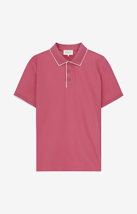 Polo z bawełny podwójnie merceryzowanej z kontrastem