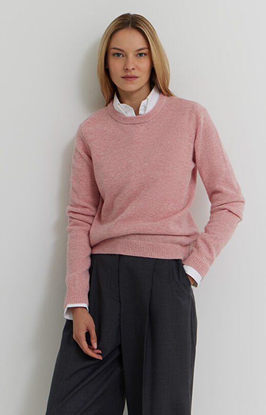 Melanżowy sweter z wełny