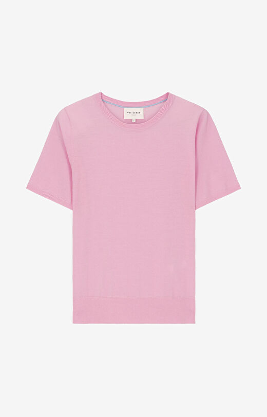 Sweter z krótkim rękawem z wełny merino