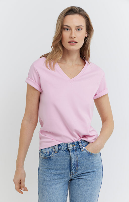 Gładki t-shirt z bawełny organicznej