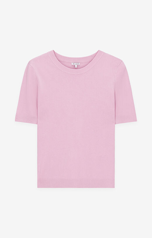 Gładki sweter z krótkim rękawem