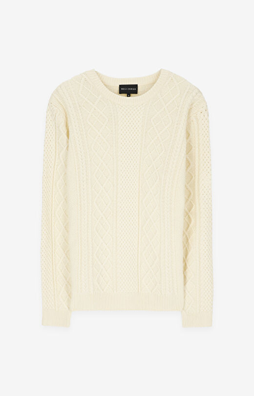 Sweter w warkoczowy splot