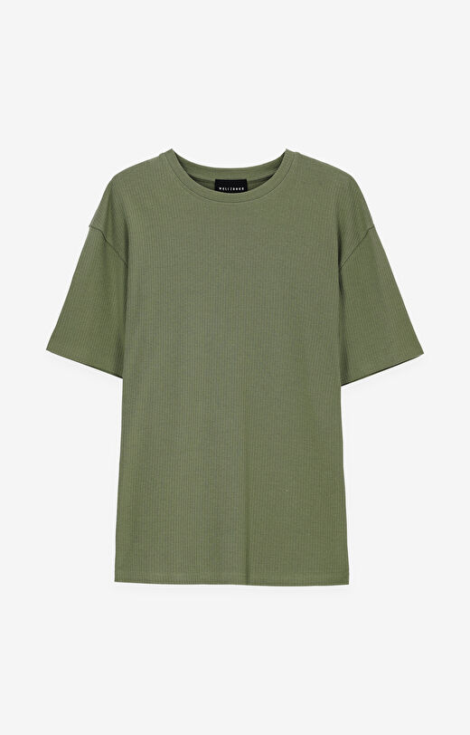 Prążkowany t-shirt z bawełny organicznej
