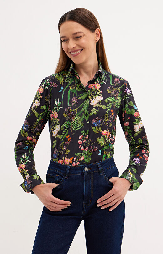 Koszula o luźnej sylwetce w kwiaty
