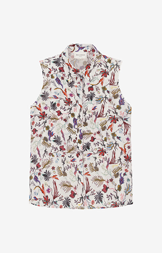 Lniana koszula bez rękawów