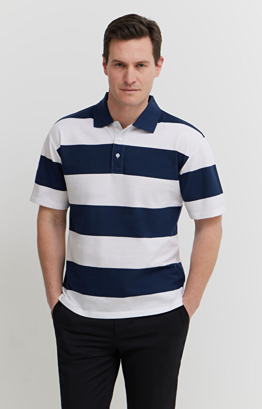 Polo z bawełny organicznej w pasy