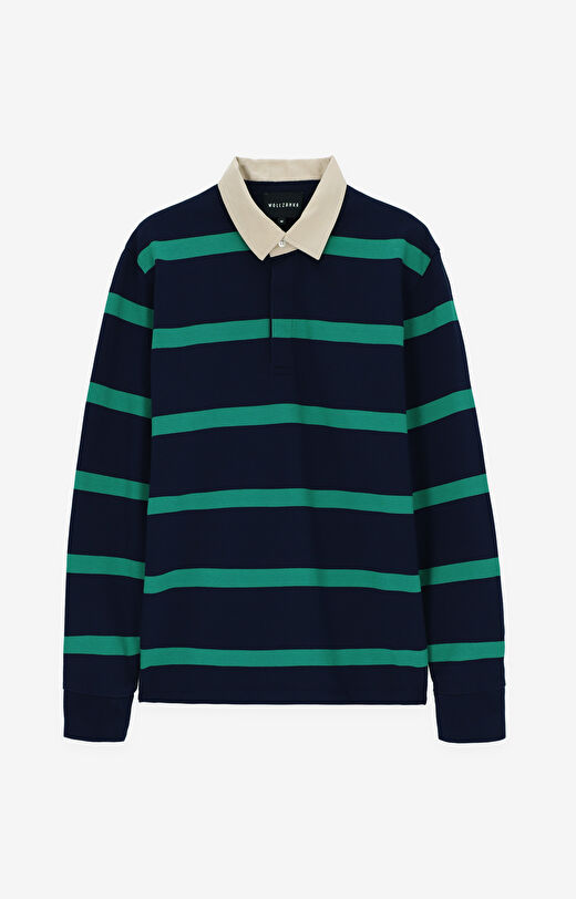 Polo z długim rękawem w paski