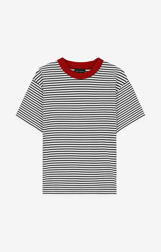 T-shirt z dzianiny w paski