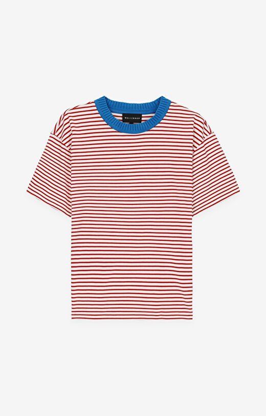 T-shirt z dzianiny w paski