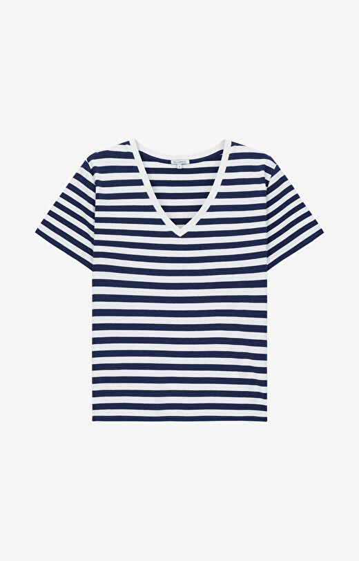 T-shirt z bawełny organicznej w paski