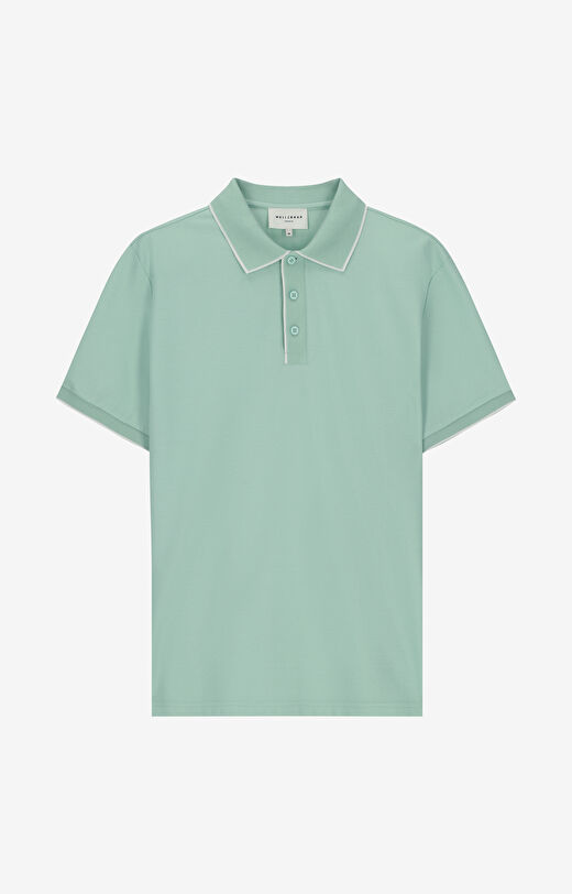 Polo z bawełny podwójnie merceryzowanej z kontrastem