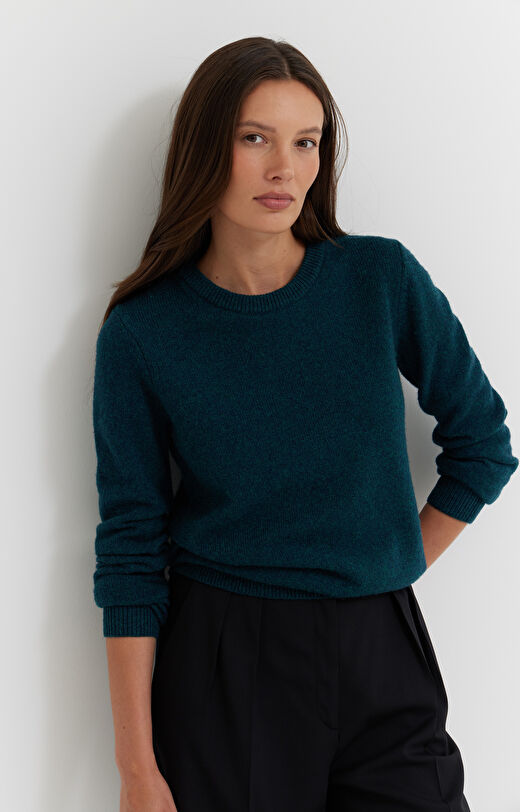 Melanżowy sweter z wełny