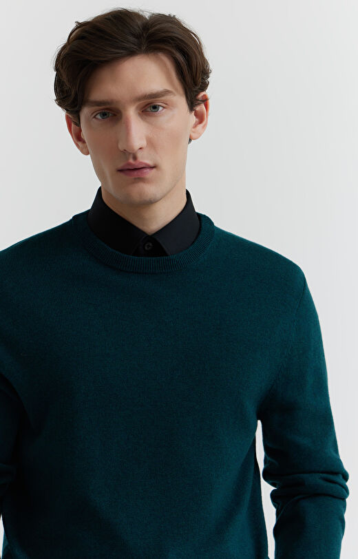 Sweter z melanżowej wełny merino
