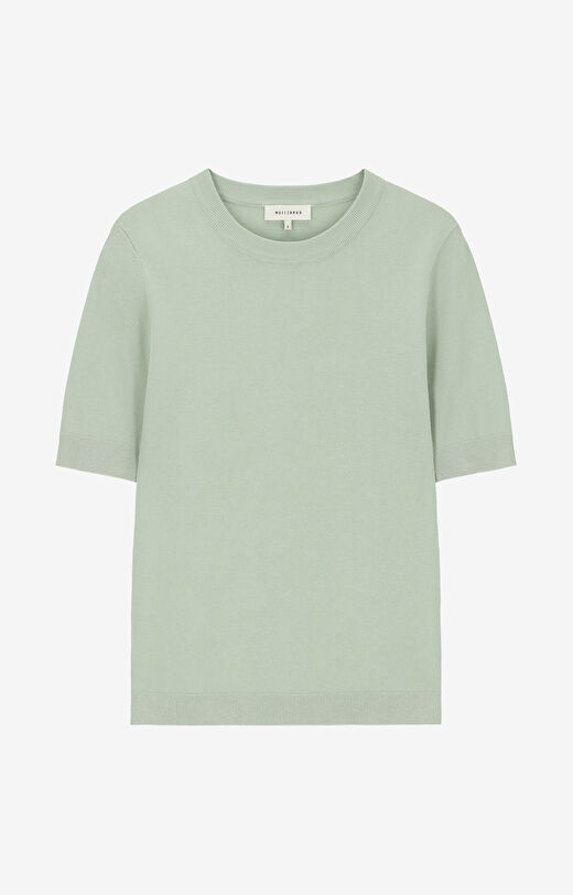 Gładki sweter z krótkim rękawem