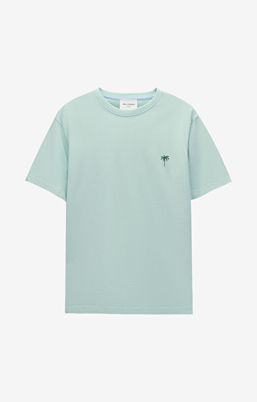 T-shirt z bawełny merceryzowanej z haftem