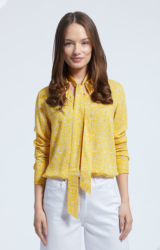 Żółta koszula damska