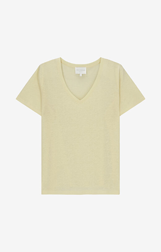 T-shirt z mieszanki lnu i wiskozy