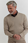 Sweter v-neck z wełny merino